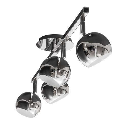 Aplique 4 luces GU10 con cabezal de diámetro 9 cm y barral de 65 cm platil